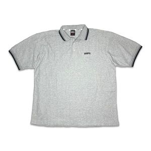 ESPN Sport Center Athletic Grey and Black Button Polo
